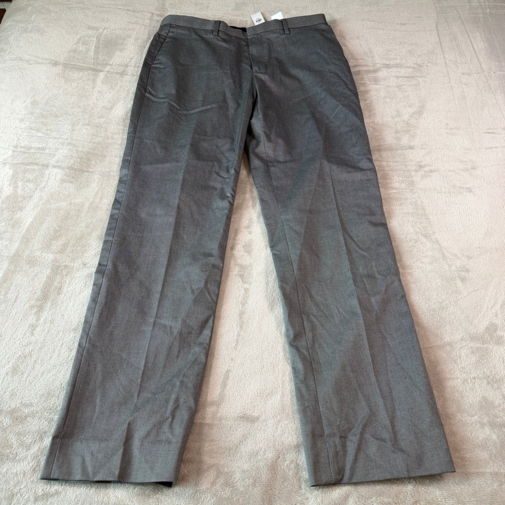 NEW Banana Republic Mens 34x34 Grey Slim Fit Non-Iron Stretch Cotton Dress Pants